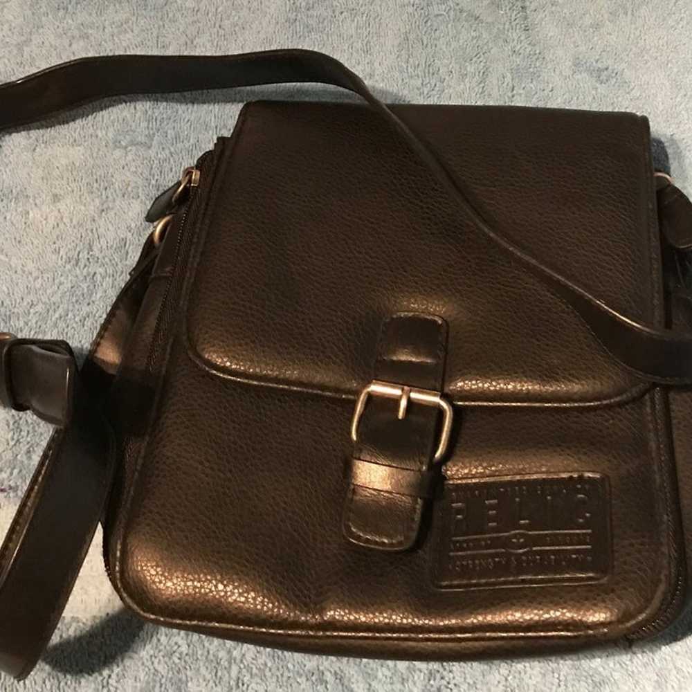 Vintage Relic Crossbody Messenger Black Leather W… - image 1