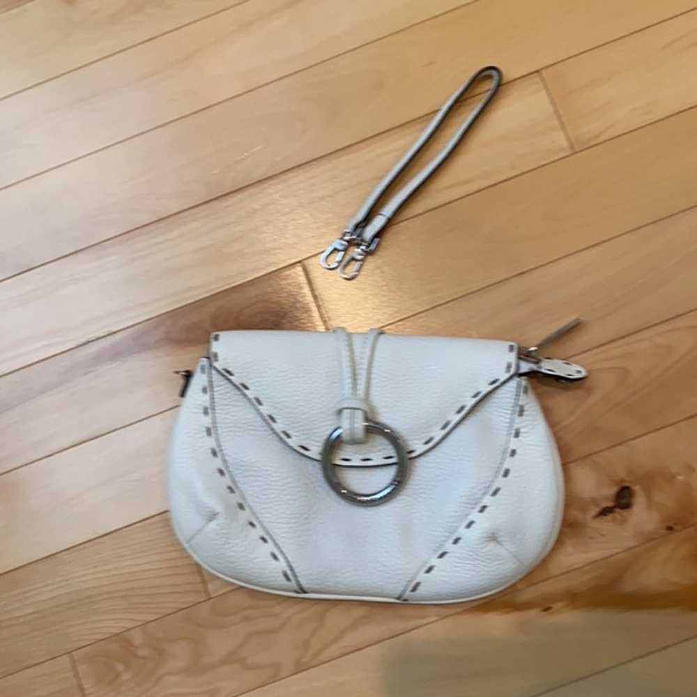 BCBGMaxAzria White/Ivory Leather Wristlet - image 2