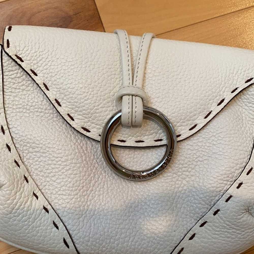 BCBGMaxAzria White/Ivory Leather Wristlet - image 7