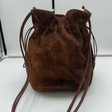 Vintage Unbranded Leather and Calf Hair Bucket bag