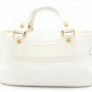 【Rare】CELINE Boogie Bag Handbag White Leather