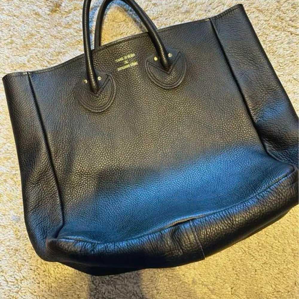 YOUNG & OLESEN Black Leather Tote Bag - image 1