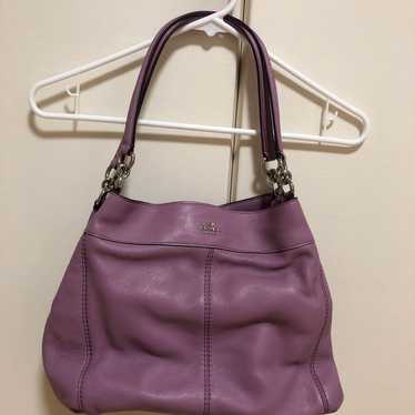 COACH Shoulder Bag Purple Leather. - image 1