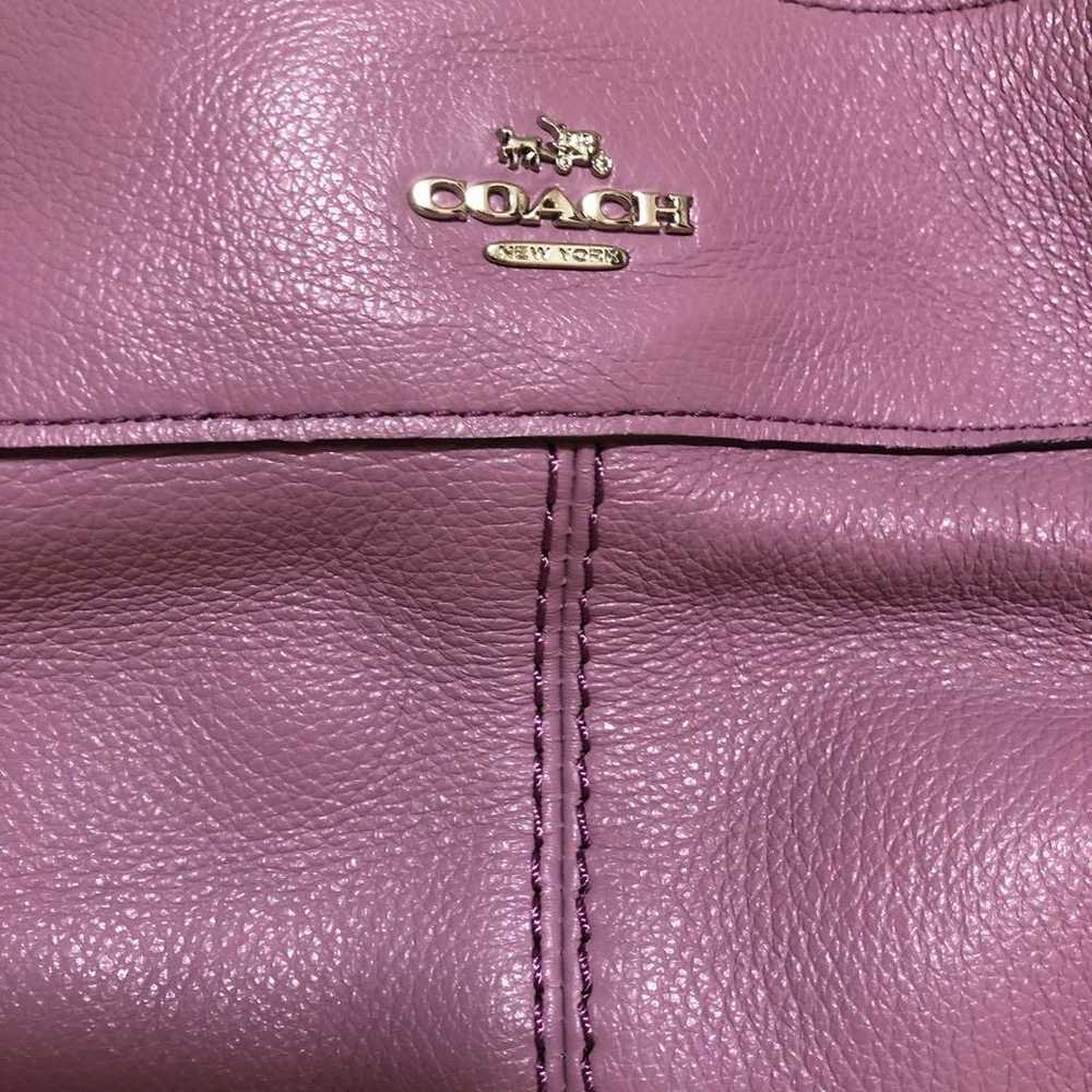 COACH Shoulder Bag Purple Leather. - image 2