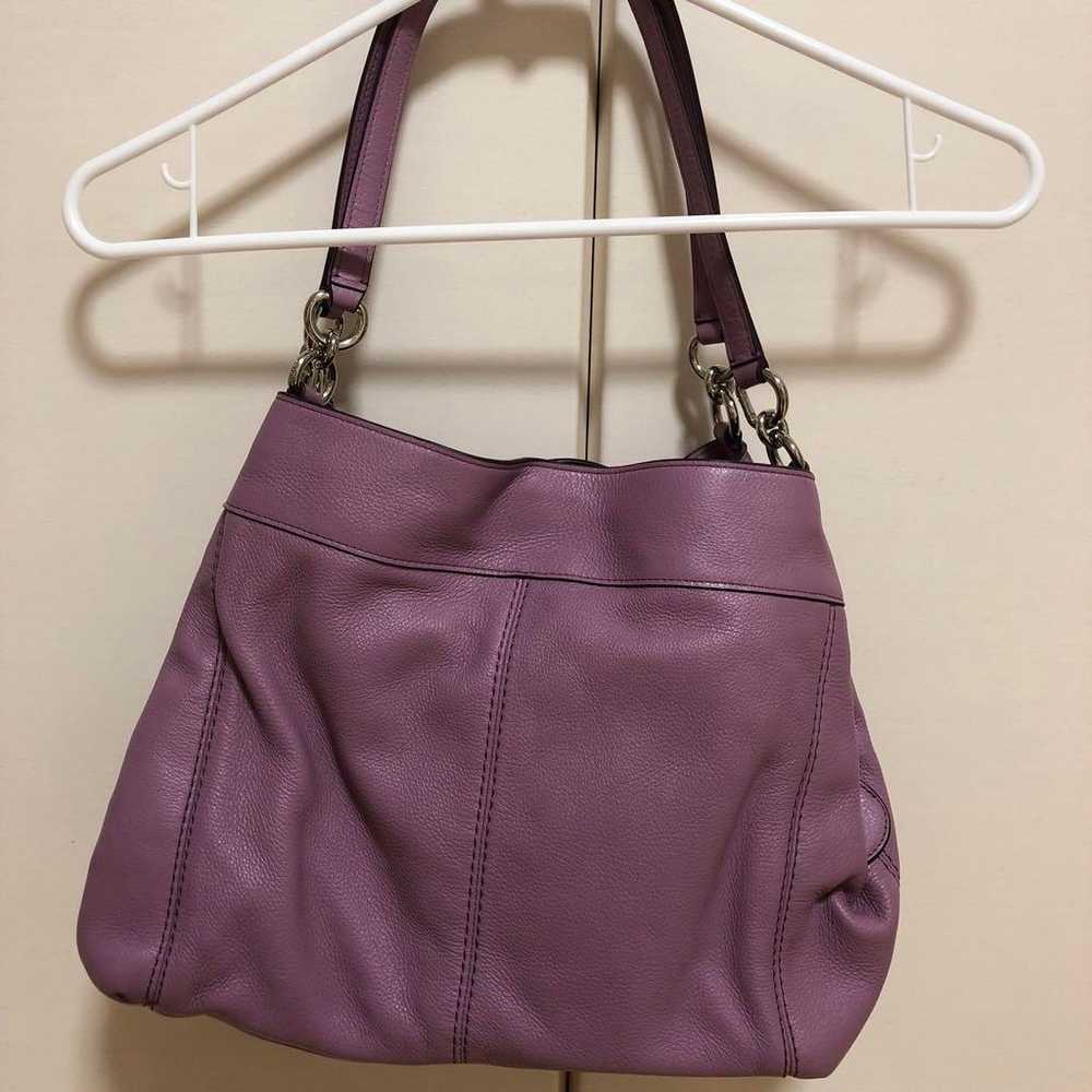 COACH Shoulder Bag Purple Leather. - image 3