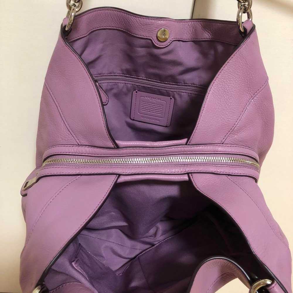 COACH Shoulder Bag Purple Leather. - image 4