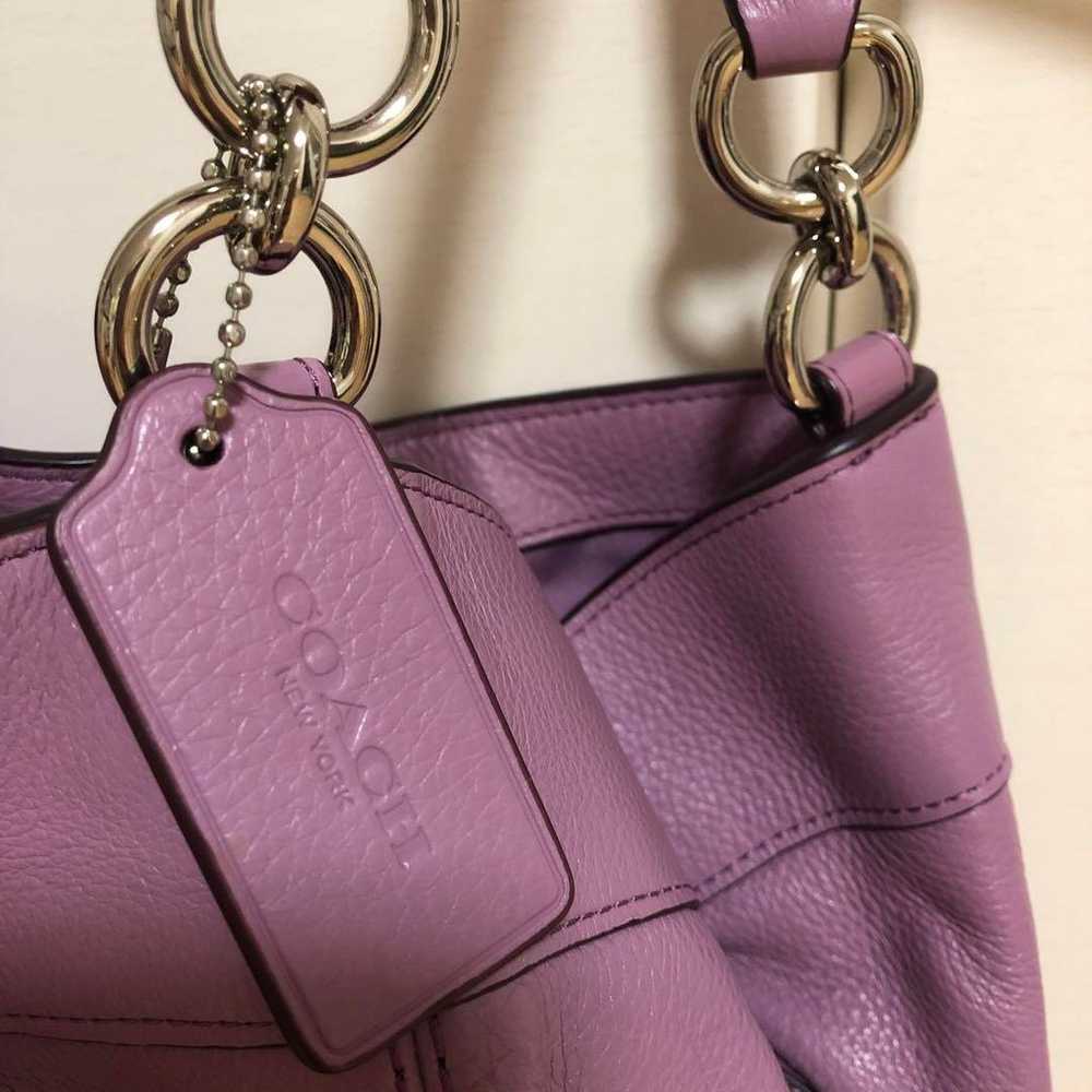 COACH Shoulder Bag Purple Leather. - image 7