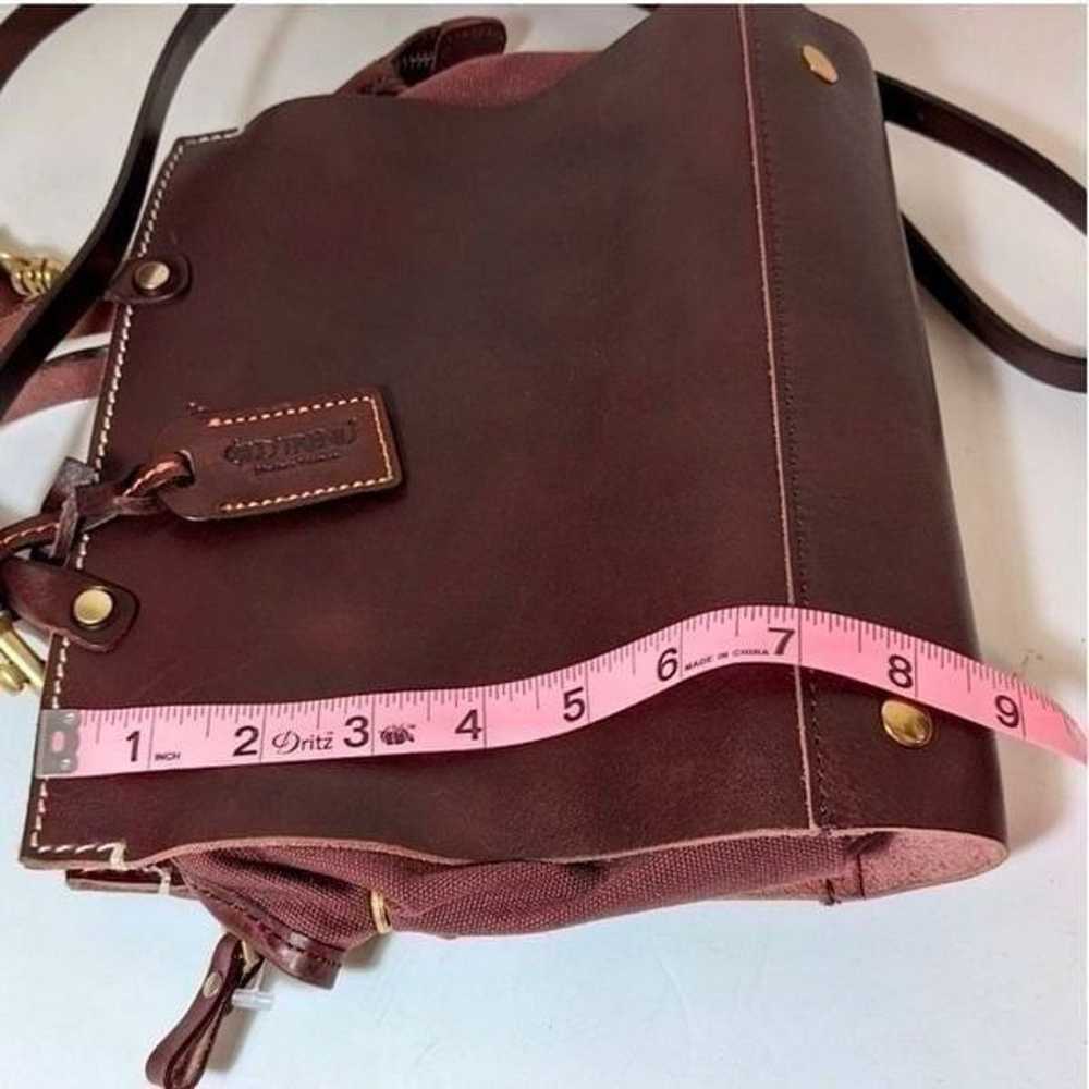 Old Trend Brown Leather Crossbody Handbag Genuine… - image 12