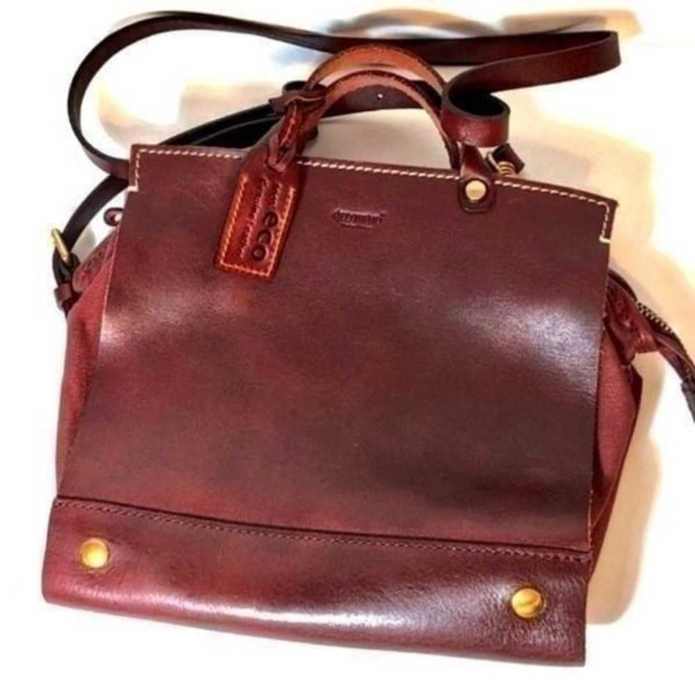 Old Trend Brown Leather Crossbody Handbag Genuine… - image 3