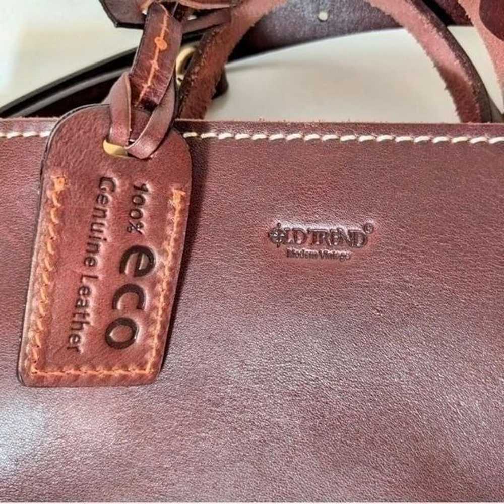 Old Trend Brown Leather Crossbody Handbag Genuine… - image 9