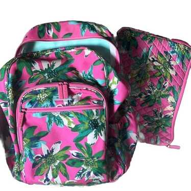 Vera Bradley Backpack Floral Pink Green