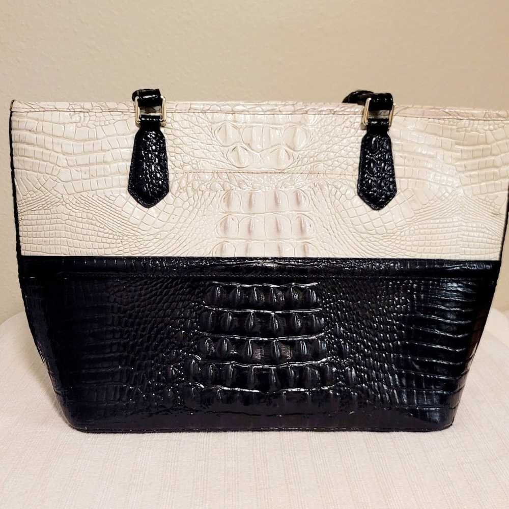 Brahmin Black and Off-White Medium Asher Tote - image 2