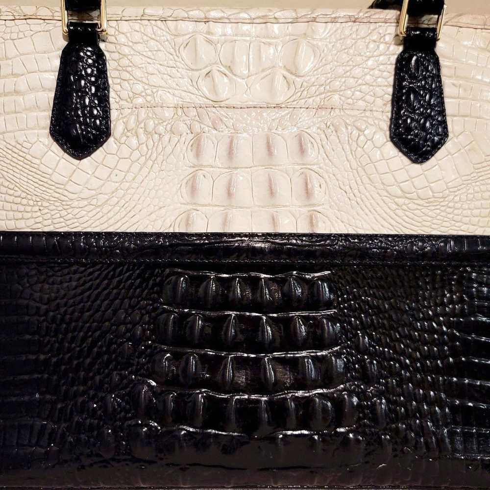 Brahmin Black and Off-White Medium Asher Tote - image 3