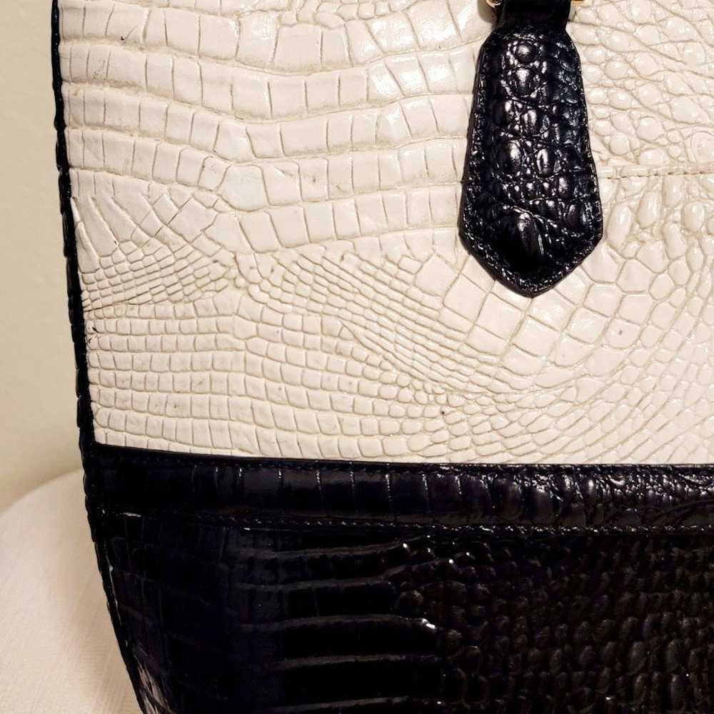 Brahmin Black and Off-White Medium Asher Tote - image 4