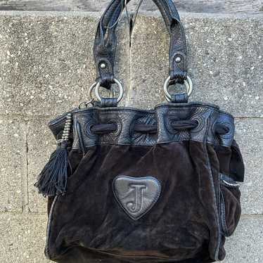 VTG Juicy Couture Gray Velour store Handbag Purse Royal Y2K Hobo