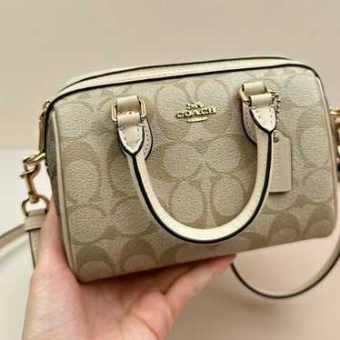 Coach Mini Rowan Satchel In Blocked Signature Canv