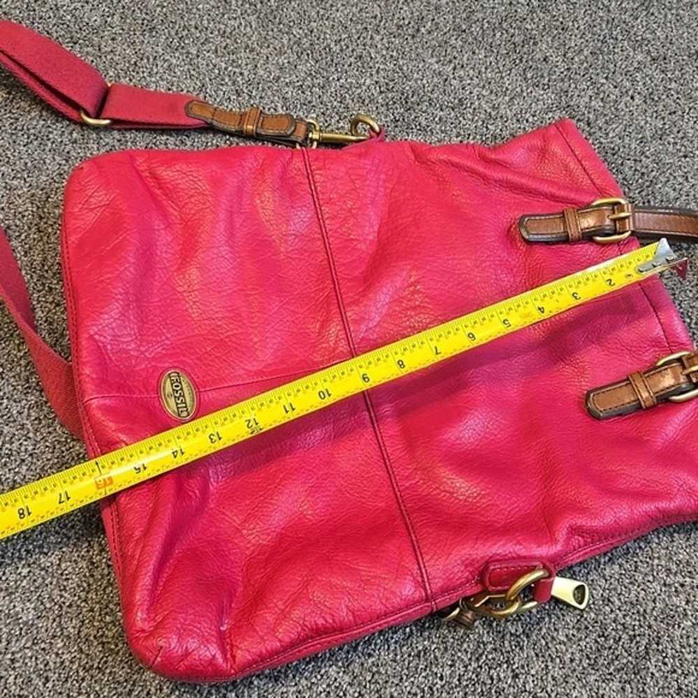 Fossil Women Extra Large Leather Dark Pink /Reddi… - image 3