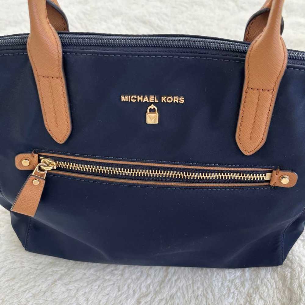 Michael Kors Nylon Tote Bag Navy Excellent Condit… - image 3