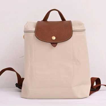 Longchamp foldable canvas backpack White