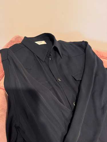 Celine Celine navy button up shirt, silk