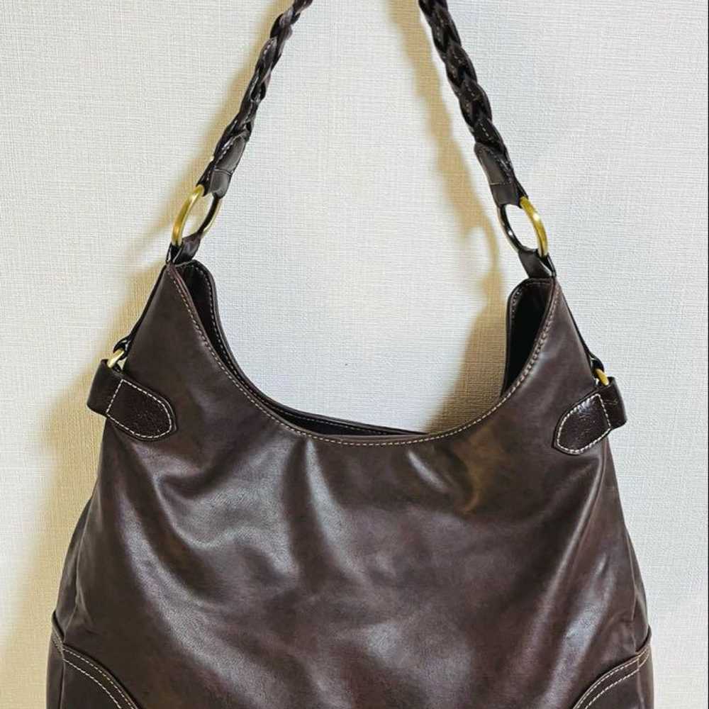 TOMMY HILFIGER Tote Bag Handbag Dark Brown - image 3