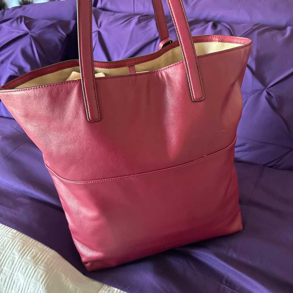 Authentic COACH Large Burgundy Leather  Bag - image 9