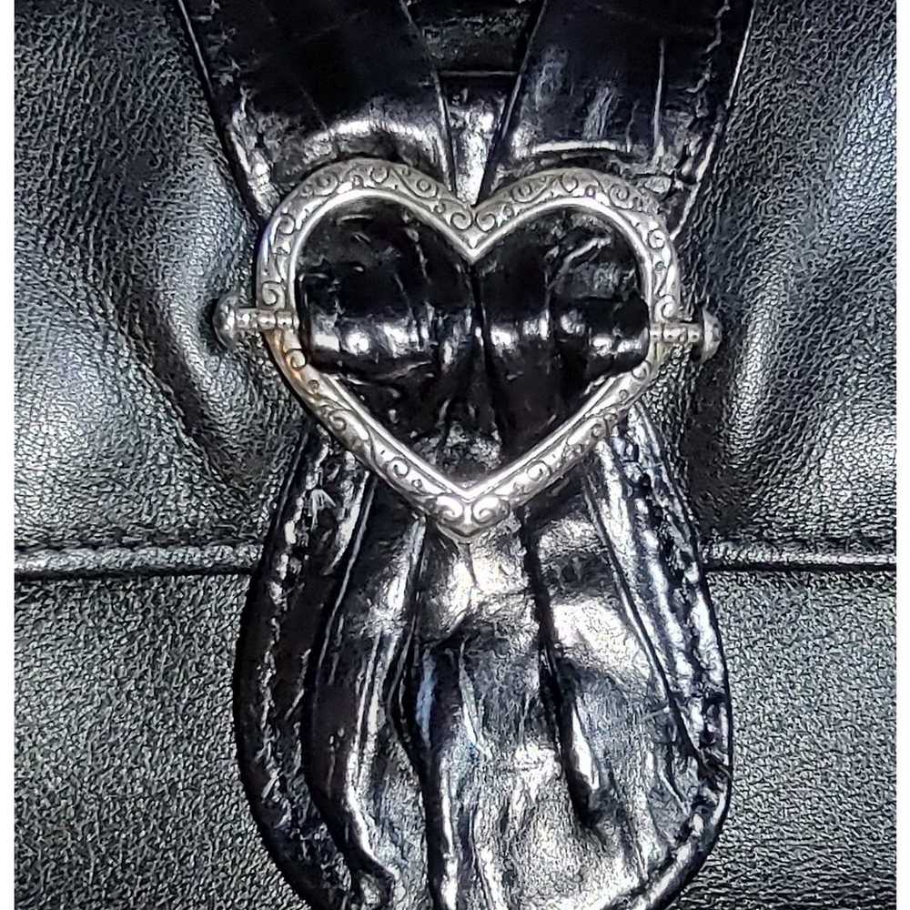 Brighton Black Leather Embellished Heart Buckle C… - image 11