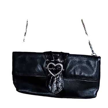 Brighton Black Leather Embellished Heart Buckle C… - image 1