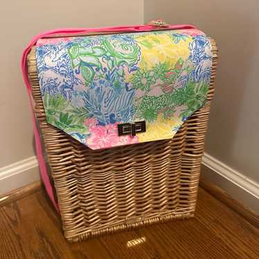 NWOT Lilly Pulitzer wicker wine basket - image 1