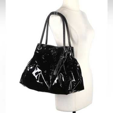 Furla patent black leather shoulder bag