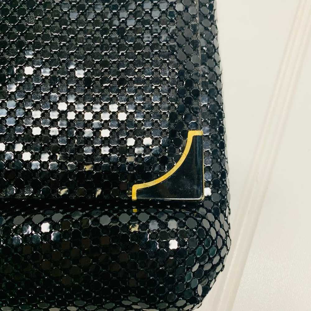 Vintage Chain Mail Black Evening Bag X Cross Body - image 5