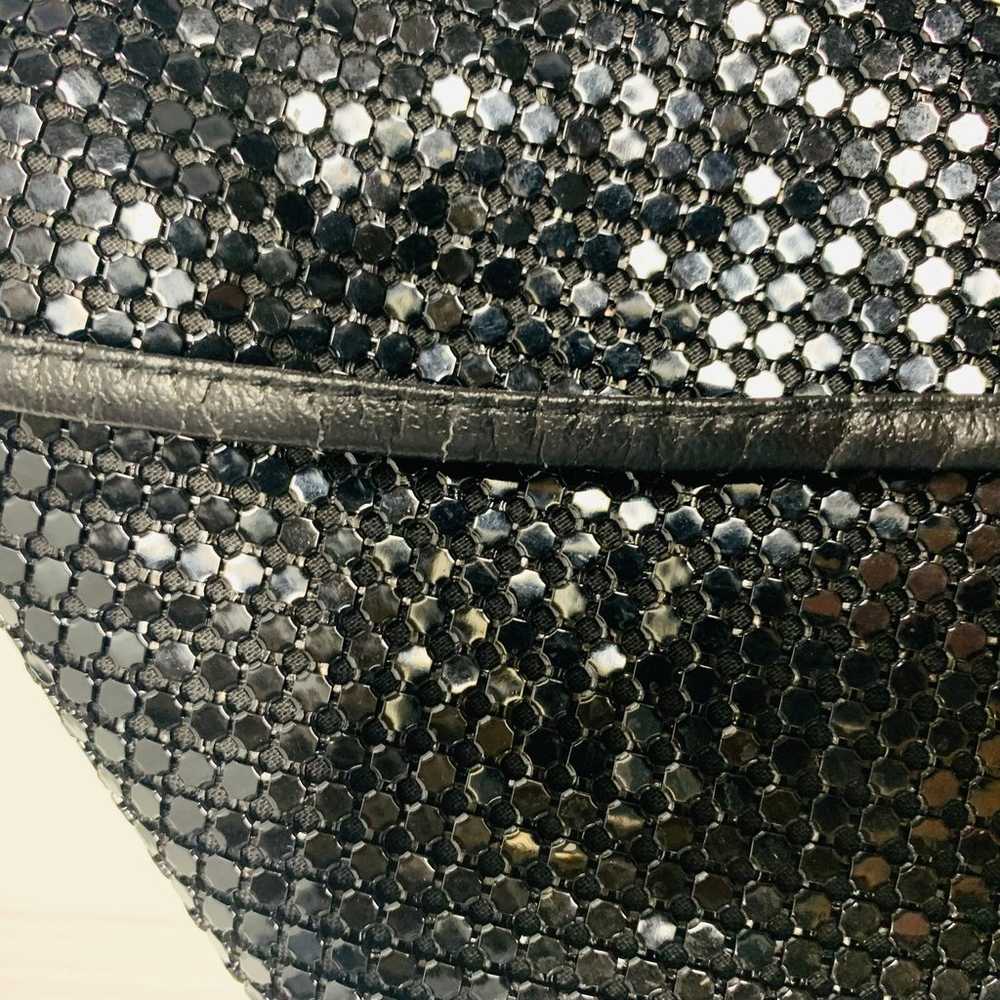 Vintage Chain Mail Black Evening Bag X Cross Body - image 7