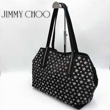 Jimmy Choo Scarlet Suede Star Studs Tote Bag Black