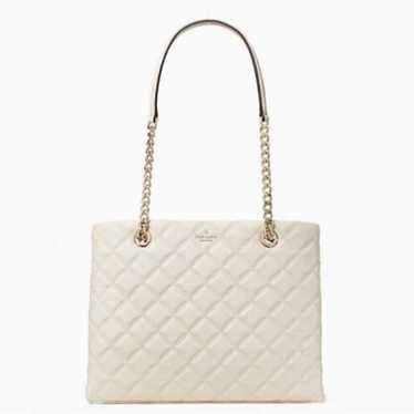 KATE SPADE Natalia Smooth Quilted Tote Parchment/… - image 1