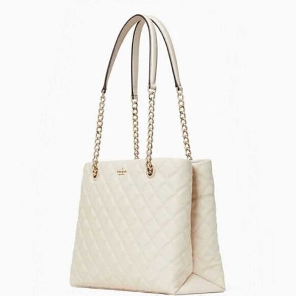 KATE SPADE Natalia Smooth Quilted Tote Parchment/… - image 2