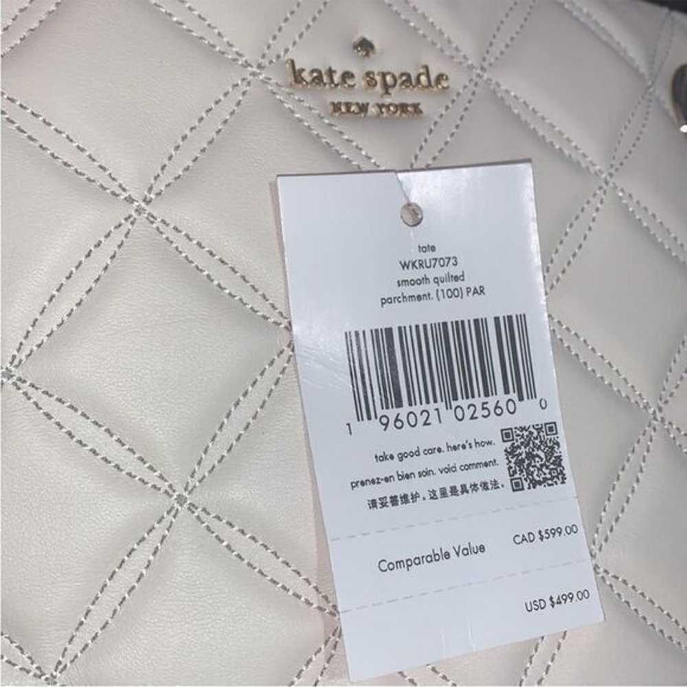 KATE SPADE Natalia Smooth Quilted Tote Parchment/… - image 3