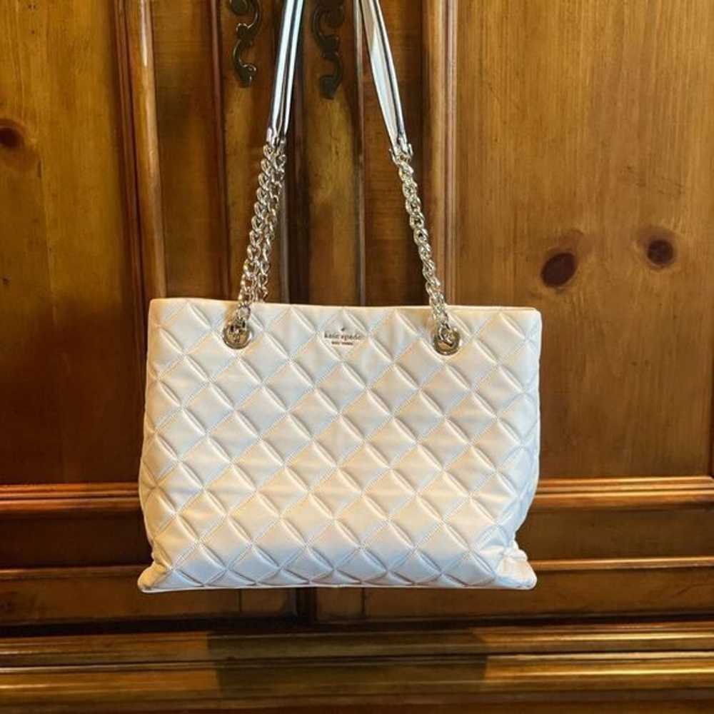 KATE SPADE Natalia Smooth Quilted Tote Parchment/… - image 4