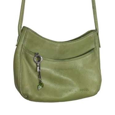 Cute Y2K Green Fossil Crossbody Leather Handbag P… - image 1