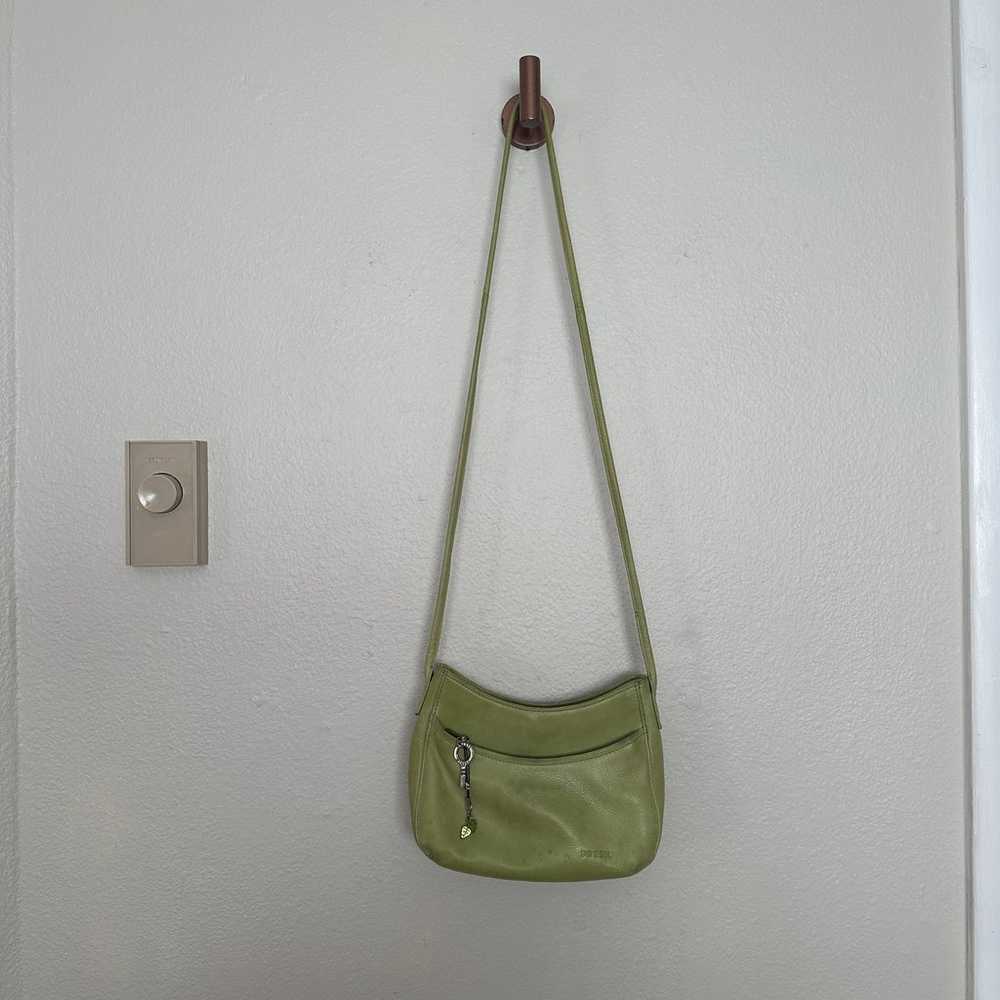 Cute Y2K Green Fossil Crossbody Leather Handbag P… - image 2