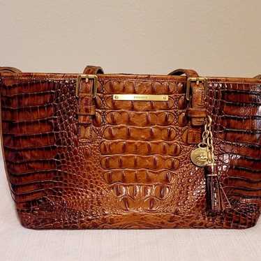 Brahmin Mini Asher Satchel Bag in Pecan Melbourne - image 1