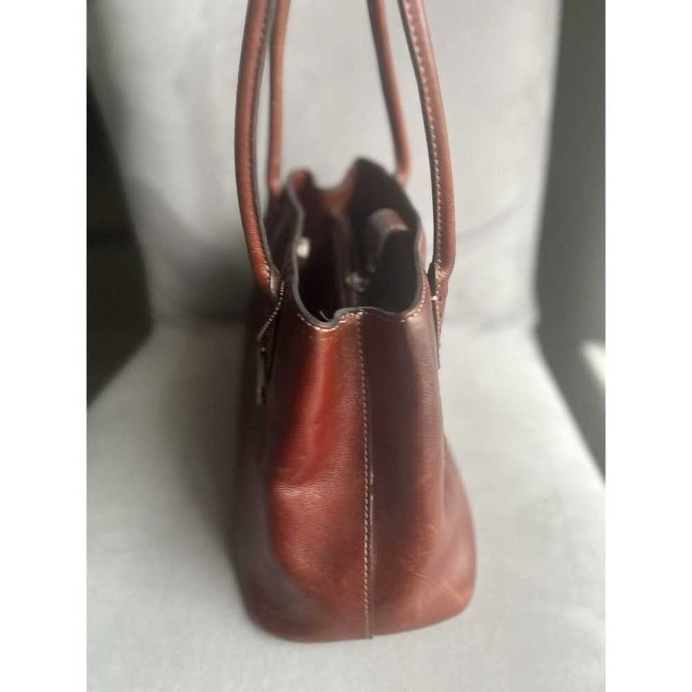 Vintage FOSSIL Brown Leather Shoulder Bag Purse H… - image 3