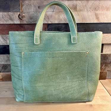 New Portland Leather Goods Medium classic tote Kiwi Green Pebbled Unicorn Rare selling