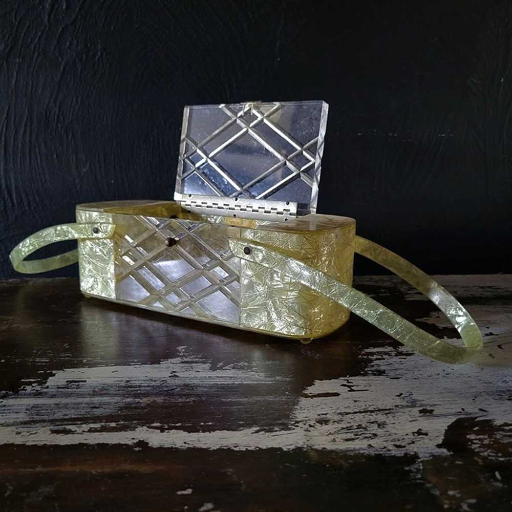 Vintage Lucite Purse Patricia of Miami Confetti S… - image 4