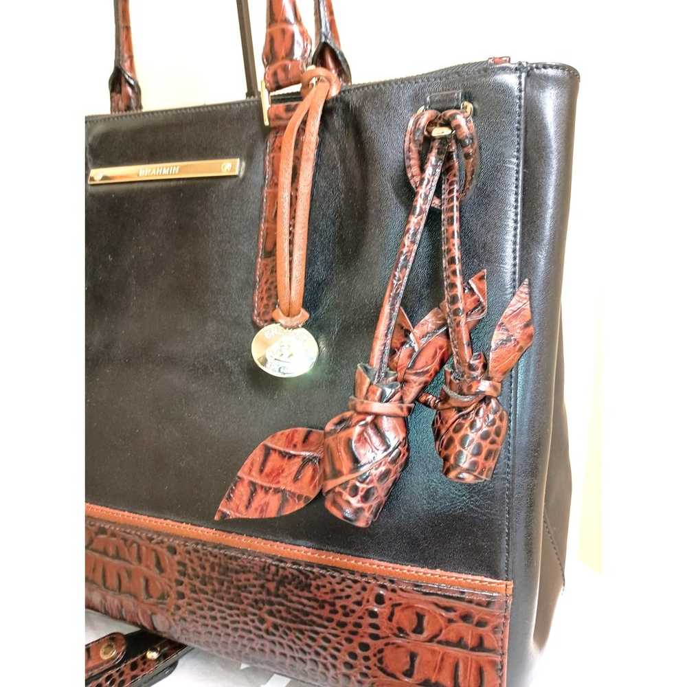 Brahmin Lincoln Tri-color Bag w/Double rose tassel - image 4