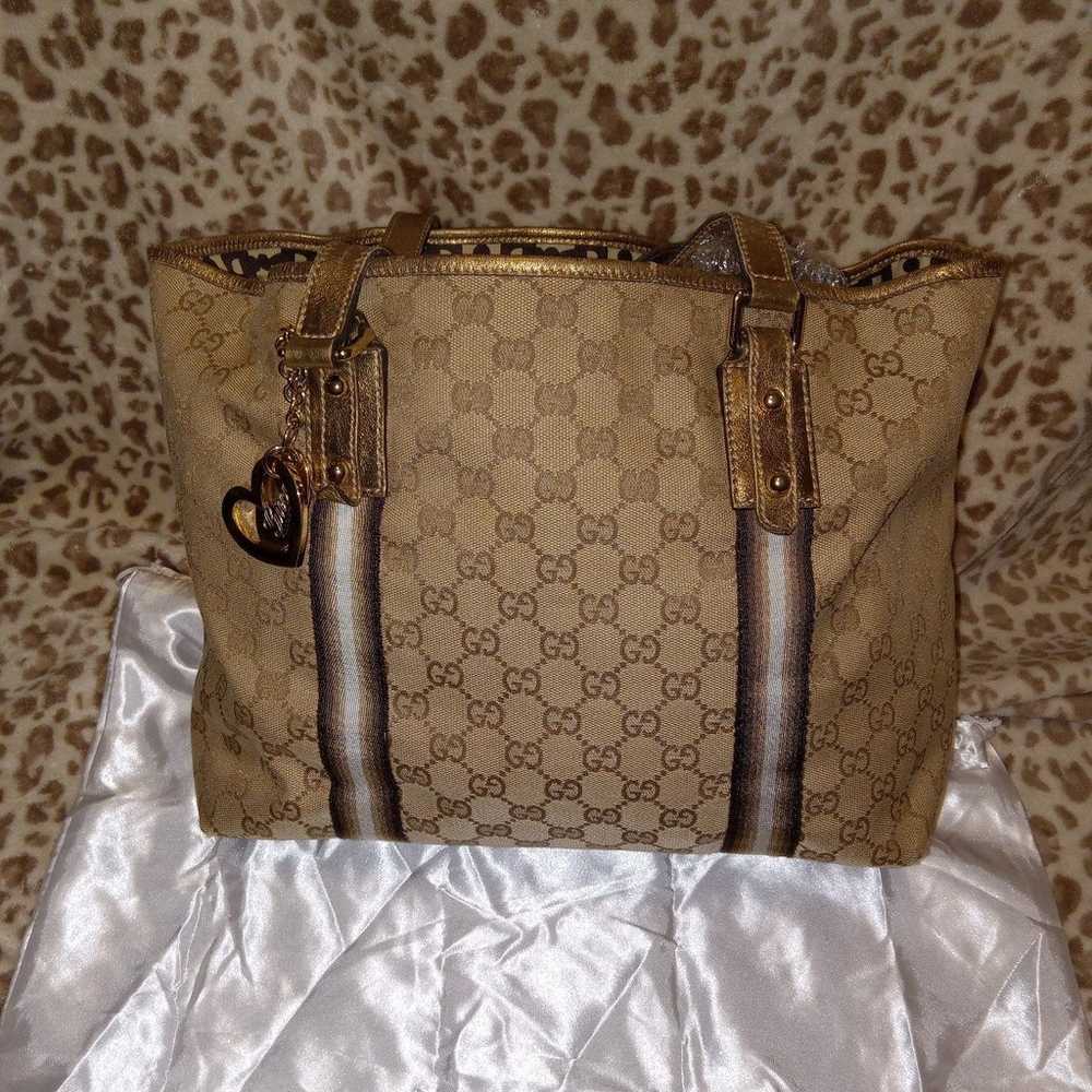 24 HOUR SALE price firm Gucci Metallic Gold monog… - image 1