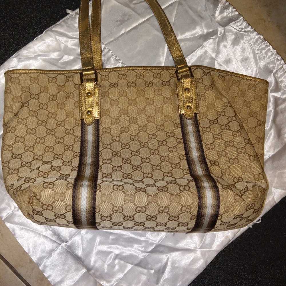 24 HOUR SALE price firm Gucci Metallic Gold monog… - image 3