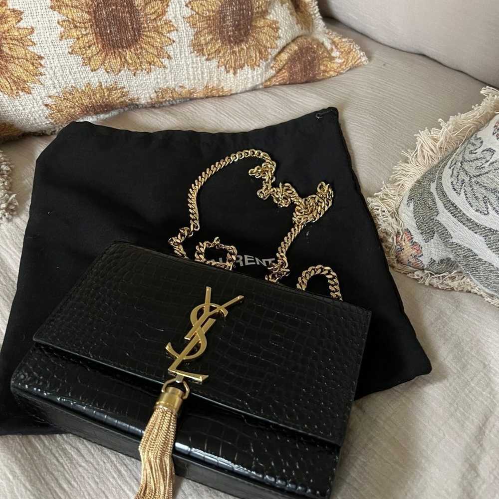 Used YSL Small Kate Croc Tassel Bag - image 1