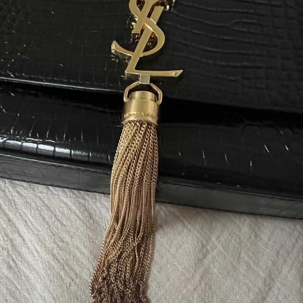 Used YSL Small Kate Croc Tassel Bag - image 2