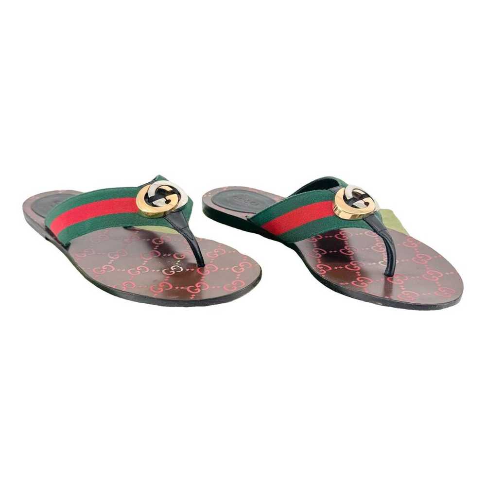 Gucci Double G leather sandal - image 1