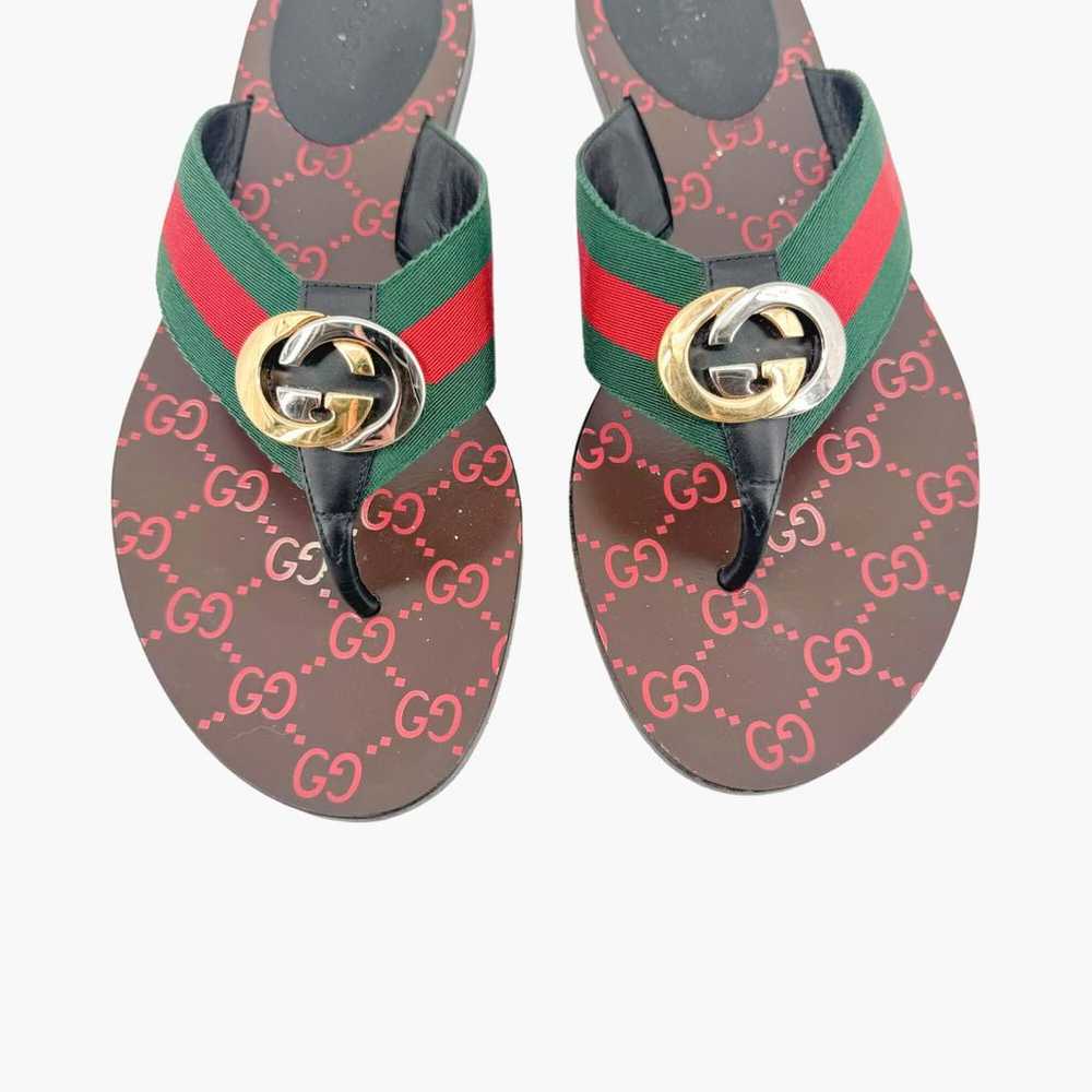 Gucci Double G leather sandal - image 3